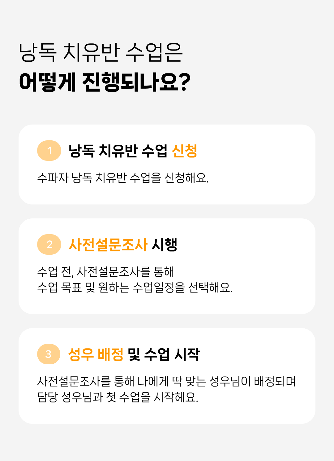 사전 설문. 성우 배정.