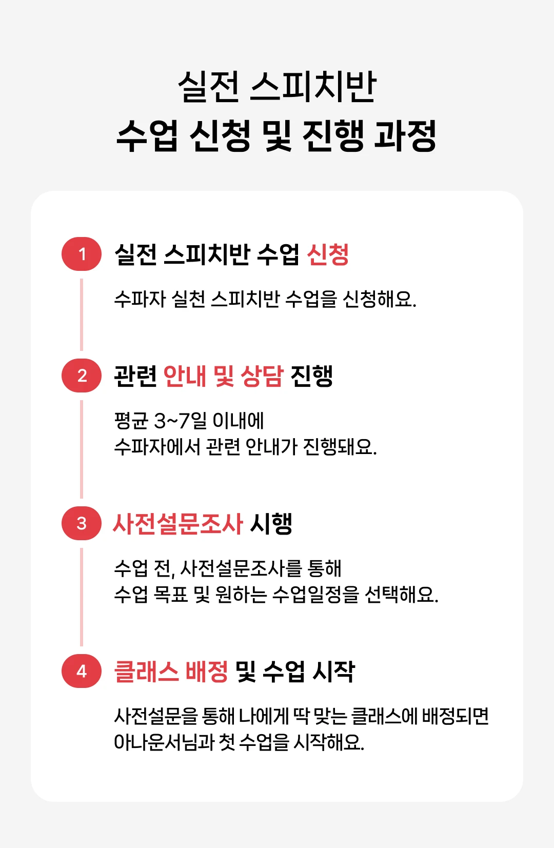수업 신청 및 진행 과정